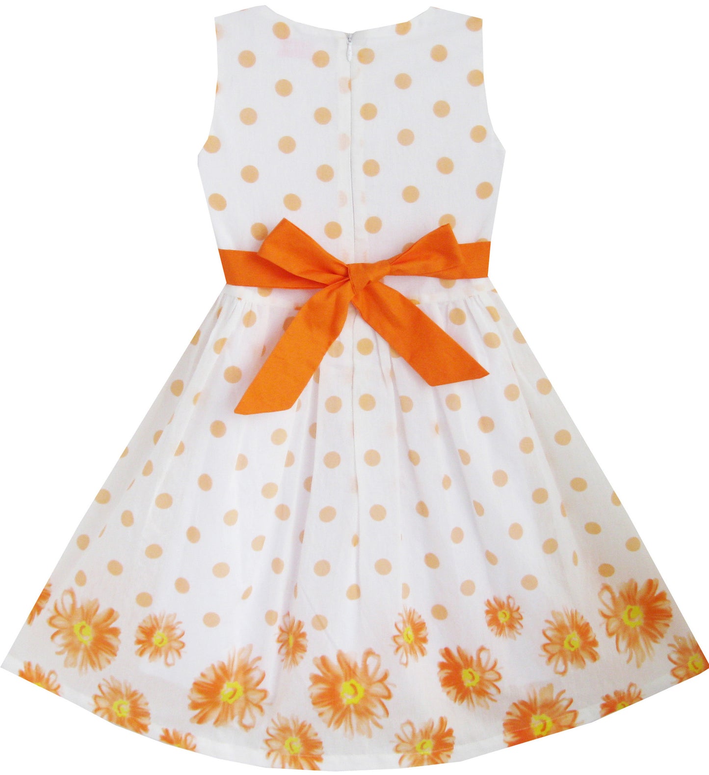 Girls Dress Orange 3 Sunflower Party Birthday Size 6-14 Years