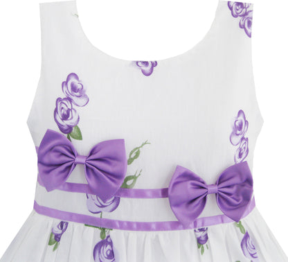 Sunny Fashion Girls Elegant Bow A-Line Dress
