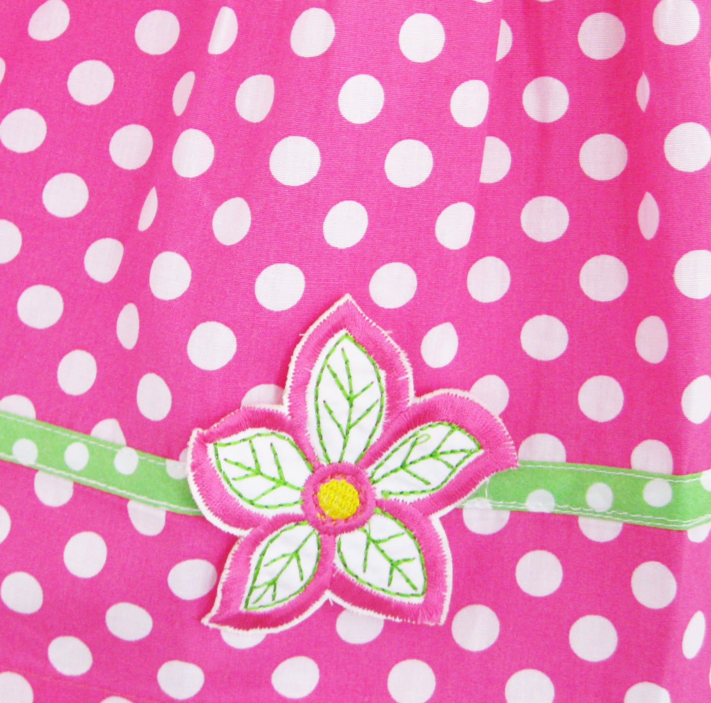 Girls Dress Dot Flower Embroidered Size 2-10 Years
