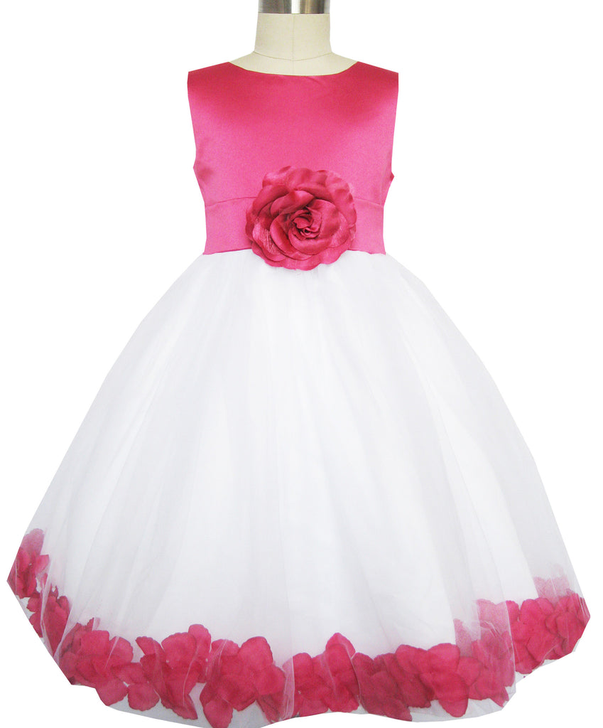 Girls Dress Rose Flower Tulle Wedding Pageant Bridesmaid Size 2-14 Years