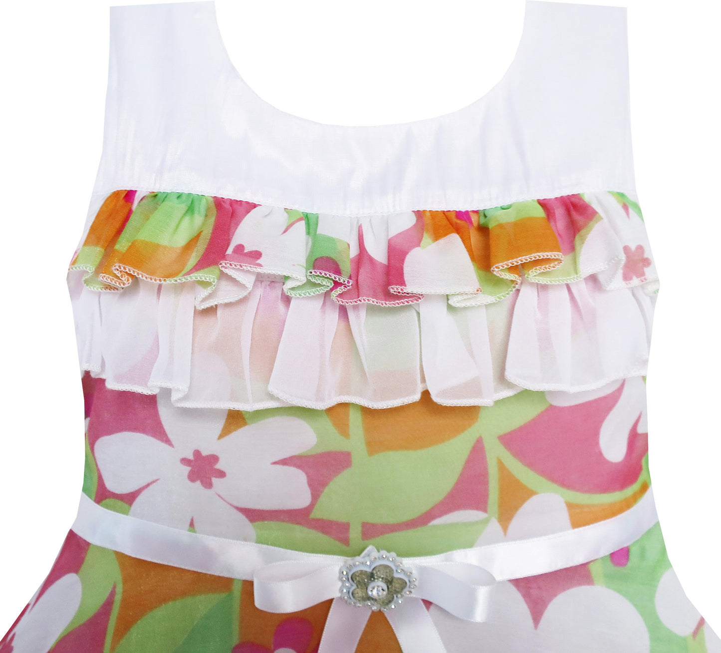 Girls Dress Flower Colorful Party Holiday Birthday Size 4-12 Years