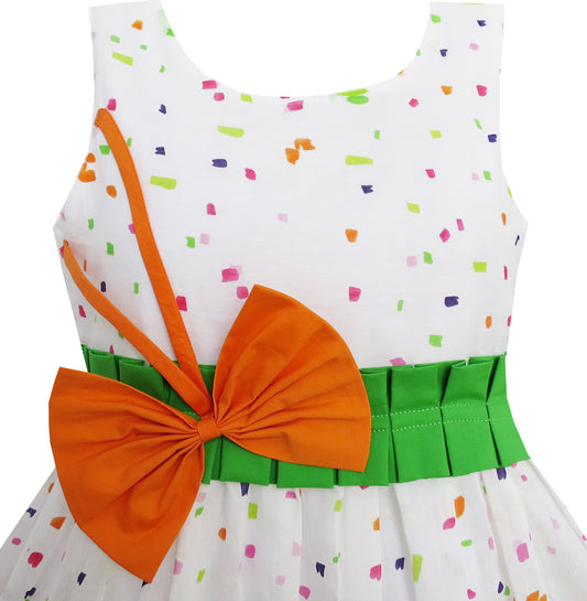 Girls Dress Butterfly Bow Tie Floral Birthday Size 4-12 Years