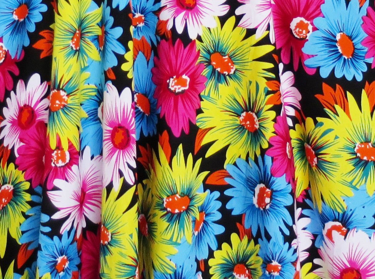 Girls Dress Sunflower Colorful Floral Weave Beach Size 6-12 Years
