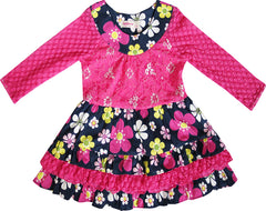 Girls Outfit Set 2 Pecs Shirt Legging Pink Flower Everyday Kids Clothing Size 2-12 Years