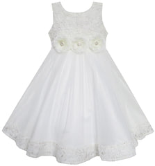 Girls Dress Wedding Pageant Shinning Trimmed Chiffon Party Size 2-10 Years