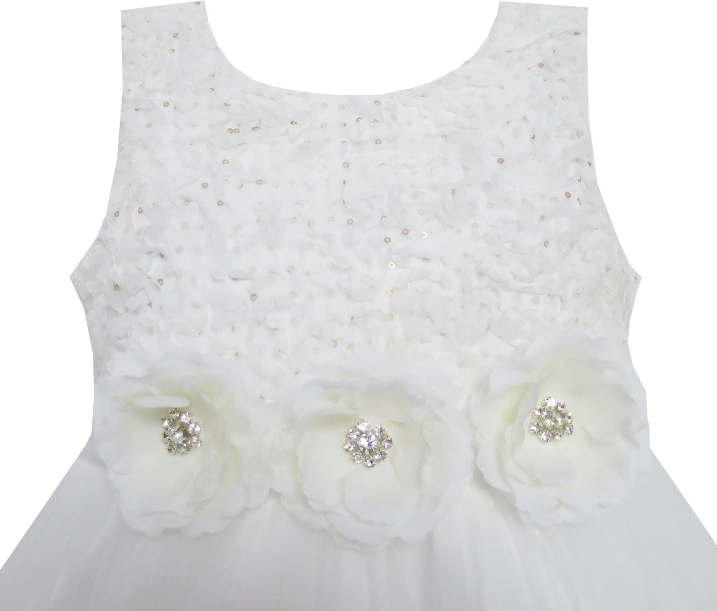 Girls Dress Wedding Pageant Shinning Trimmed Chiffon Party Size 2-10 Years
