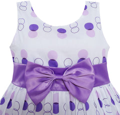 Girls Dress Peacock Tail Dot Purple Party Birthday Size 4-12 Years