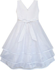 Girls Dress Flower Tulle Wedding Bridesmaid Pageant Size 7-14 Years