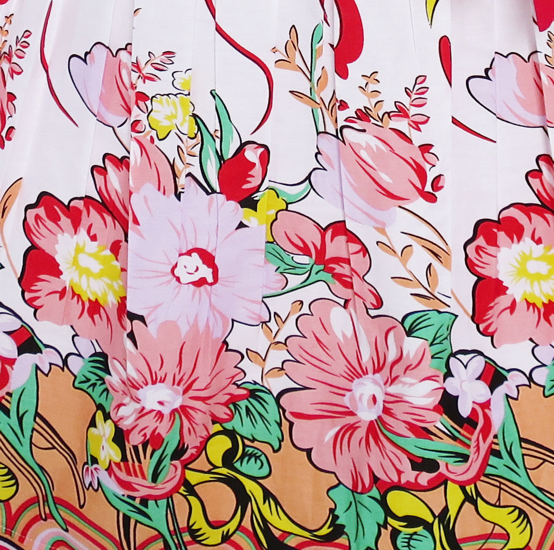 Girls Dress Pink Flower Short Sleeve Party Birthday Size 2-10 Years