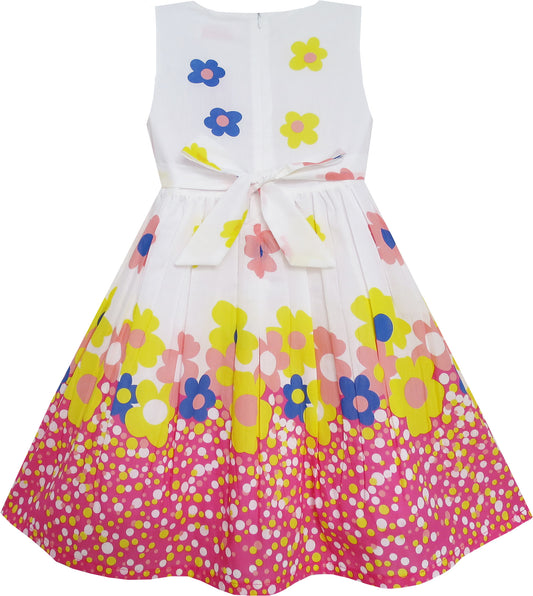 Girls Dress 3 Flower Dancing Colorful Holiday Size 4-10 Years