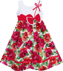 Girls Dress Cute Bow Tie Floral Party Holiday Size 3-8 Years