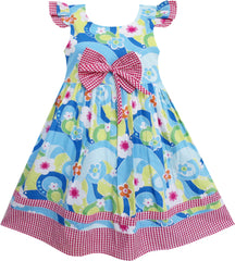 Girls Dress Little Girls Blue Tartan Lined Party Size 4-10 Years