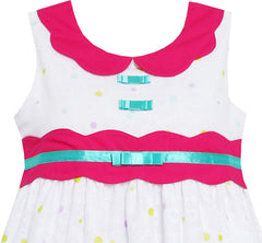 Girls Dress Turn-Down Collar Flower Yard Print Purple Size 3-8 Years