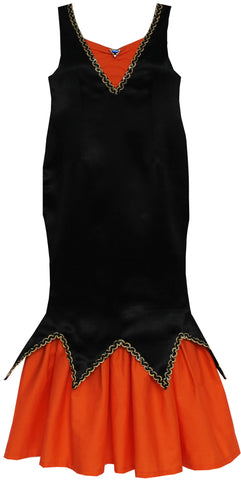 Girls Dress Halloween Witch Costume Black Orange Pumpkin Size 7-14 Years