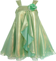 Girls Dress Shinning Satin Tulle Halloween Party Flower Size 4-14 Years