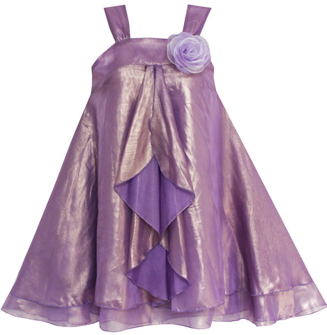 Girls Dress Shinning Satin Tulle Halloween Party Flower Size 4-14 Years