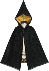 Girls Dress Halloween Cloak Black Leopard With Hood Size 7-14 Years