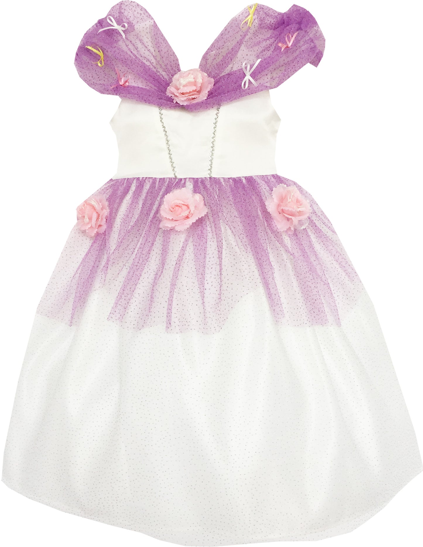 Sunny Fashion Girls Purple Flower Mesh Princess Dress