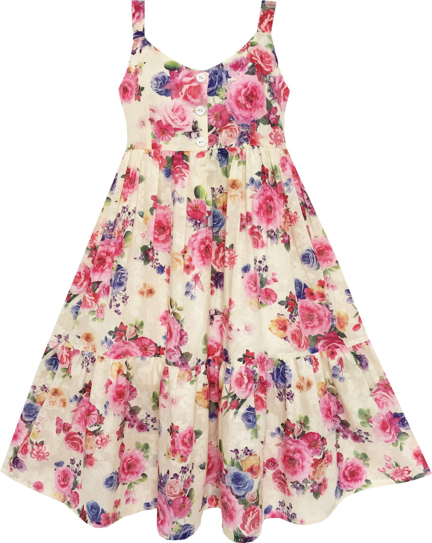 SUNNY FASHION Floral Garden Maxi Dress