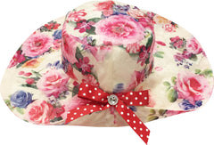 Girls Dress Full Length Flower Print With Hat Flower Pink Size 7-14 Years