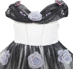 Flower Girl Dress Princess Rose Mesh Sequin Party Black Size 4-14 Years