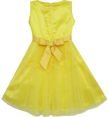 Girls Dress Shinning Sequins Tulle Layers Party Pageant Yellow Size 2-10 Years