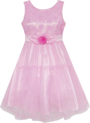 Girls Dress Shinning Sequins Tulle Layers Party Pageant Pink Size 2-10 Years