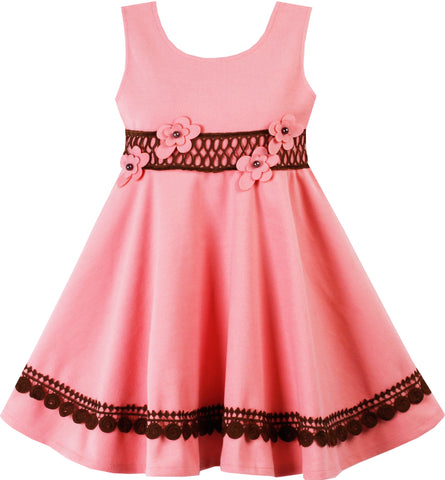 Girls Dress Princess Worsted Winter Christmas Warm Pink Size 6-10 Years