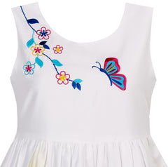 Girls Dress Butterfly Seeking Flower Embroidery Chinese Style Size 4-12 Years
