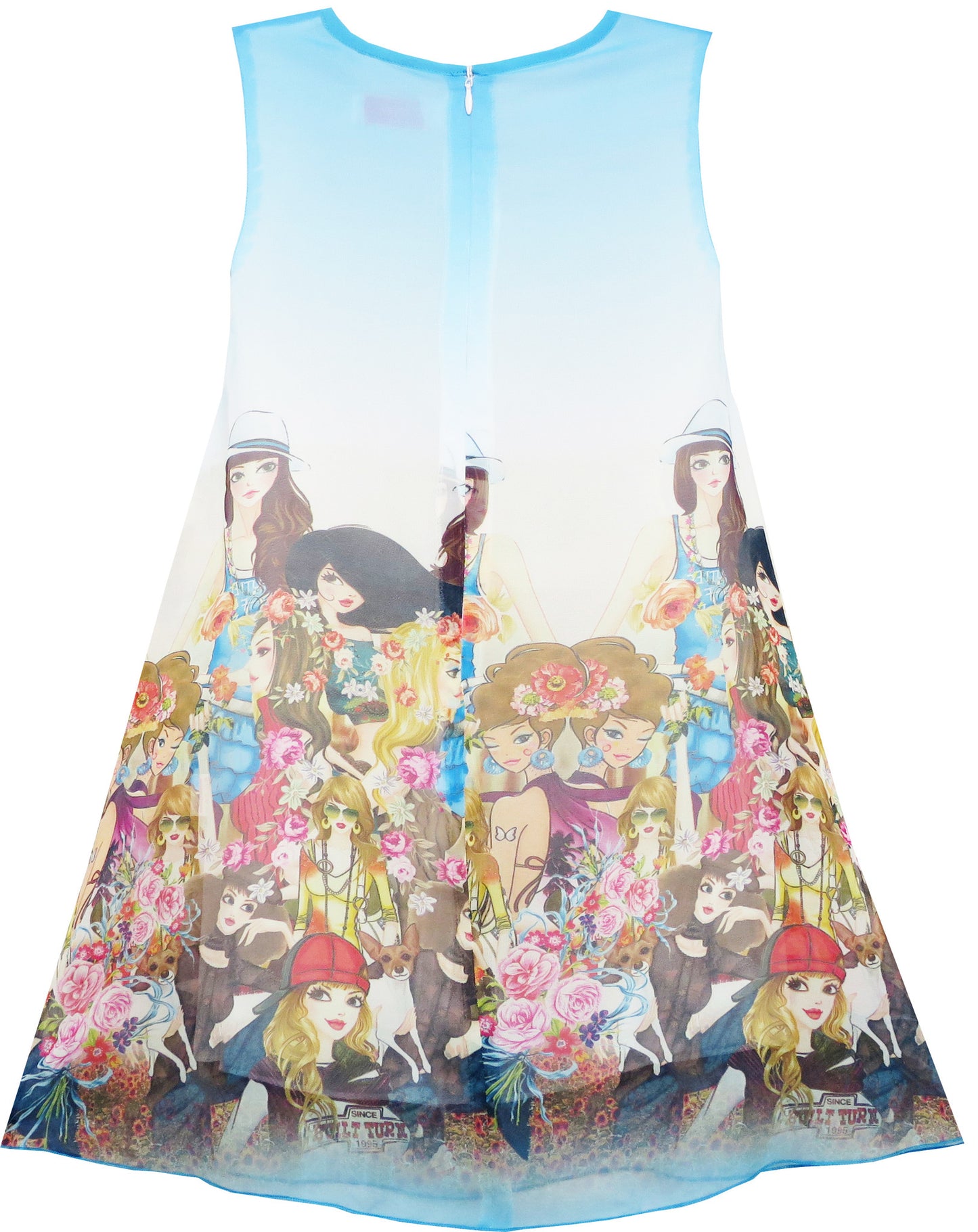 Girls Dress Tank Modern People Figure Print Size 7-14 Years