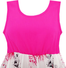 Girls Dress Hi-Lo Maxi Cotton And Chiffon Pink Size 7-14 Years