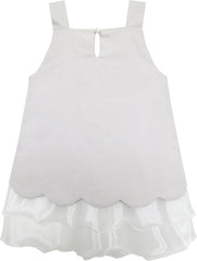 Girls Dress Tank Embroidered Cat Pattern Gray Size 2-6 Years