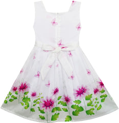 Girls Dress Purple Sunflower Green Leaves Butterfly Size 4-12 Years