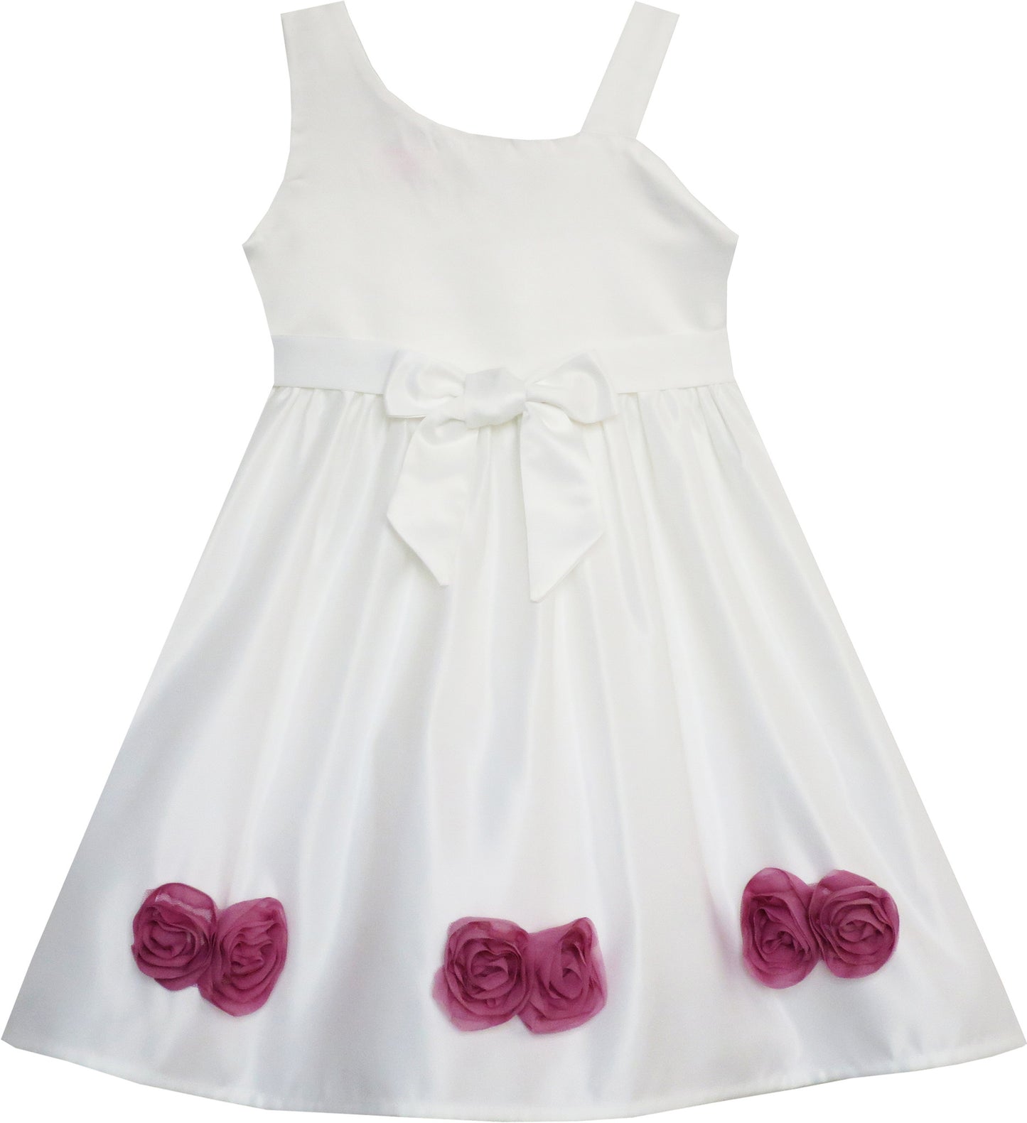 Girls Dress Asymmetric One Shoulder Flower Girl Party Purple Size 2-6 Years