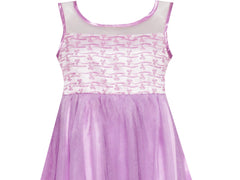Girls Dress Satin Tulle Overlay Princess Party Purple Size 7-14 Years