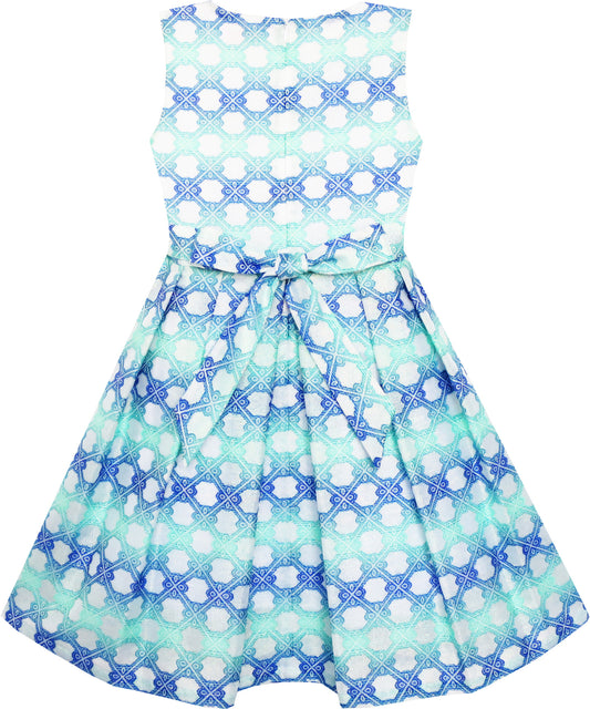Girls Dress Plaid Checkered Striped Color Blocks Size 2-14 Years