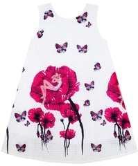 Girls Dress Little Girl Sleep In Flower Pattern Butterfly Pink Size 7-14 Years