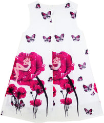 Girls Dress Little Girl Sleep In Flower Pattern Butterfly Pink Size 7-14 Years