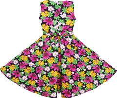 Girls Dress Princess Sunflower Lace Belt Party Summer Cotton Size 6-12 Years