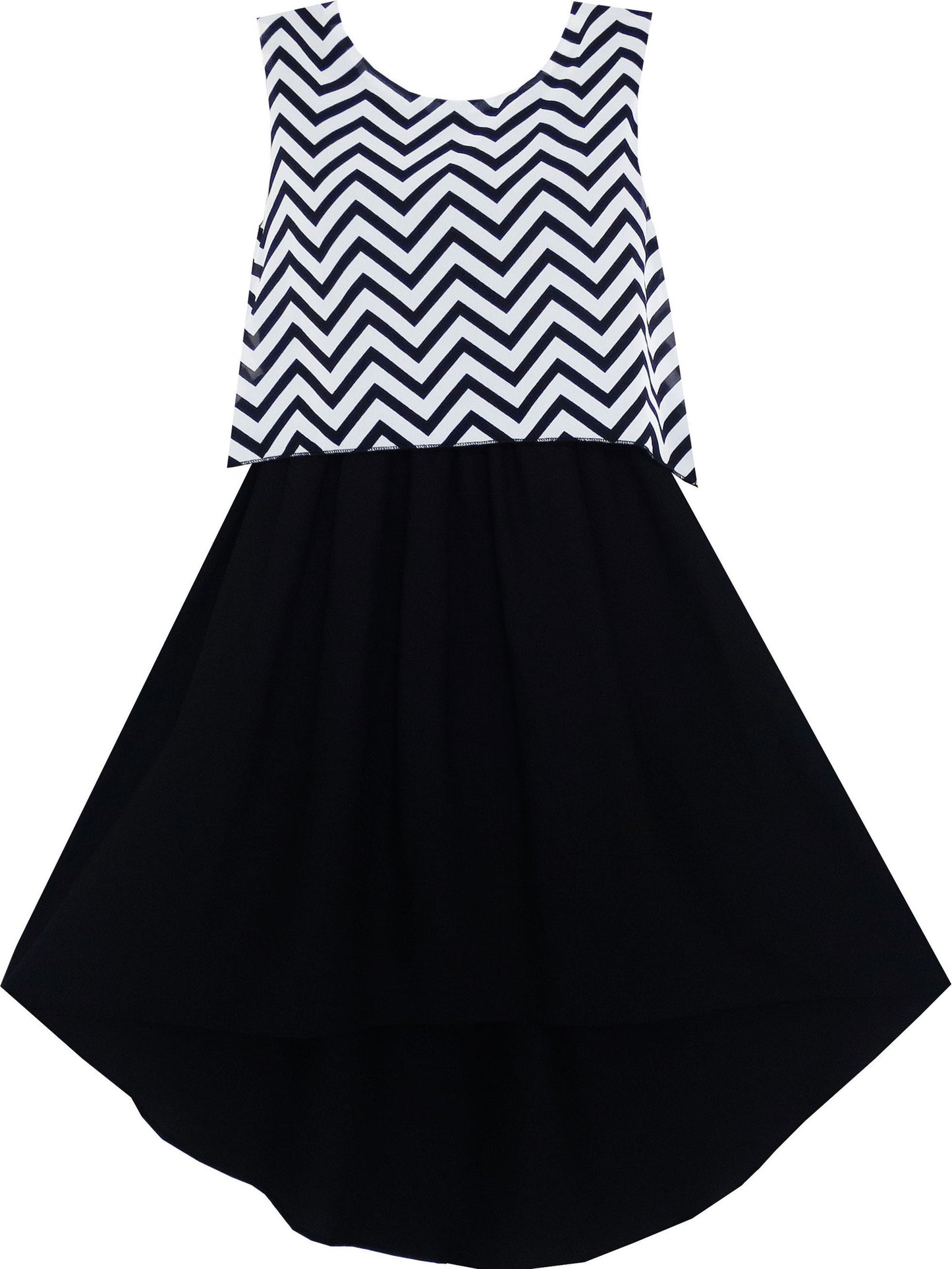 Girls Dress Turn-Down Collar Flower Chiffon Party Size 6-14 Years