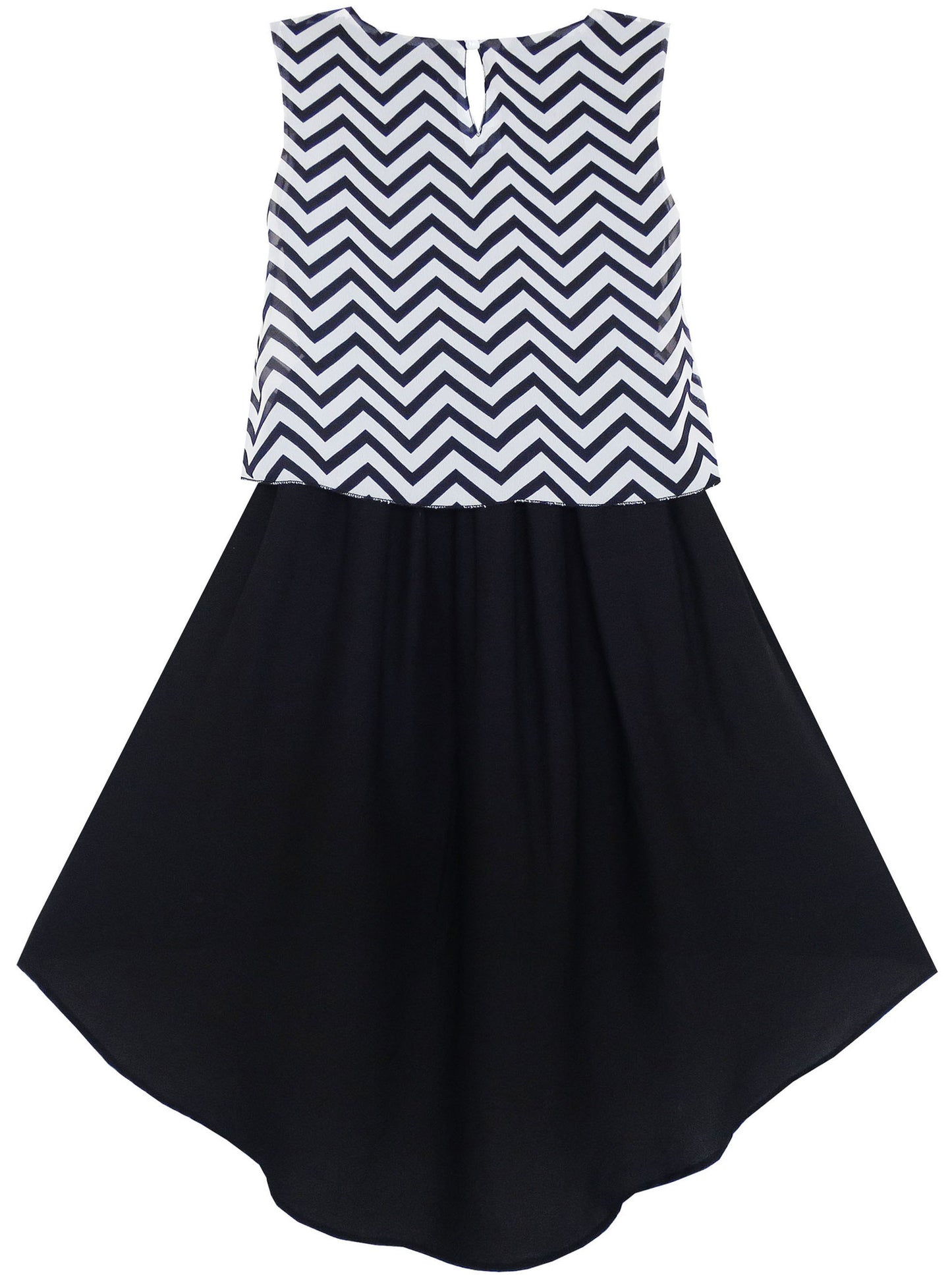 Girls Dress Turn-Down Collar Flower Chiffon Party Size 6-14 Years