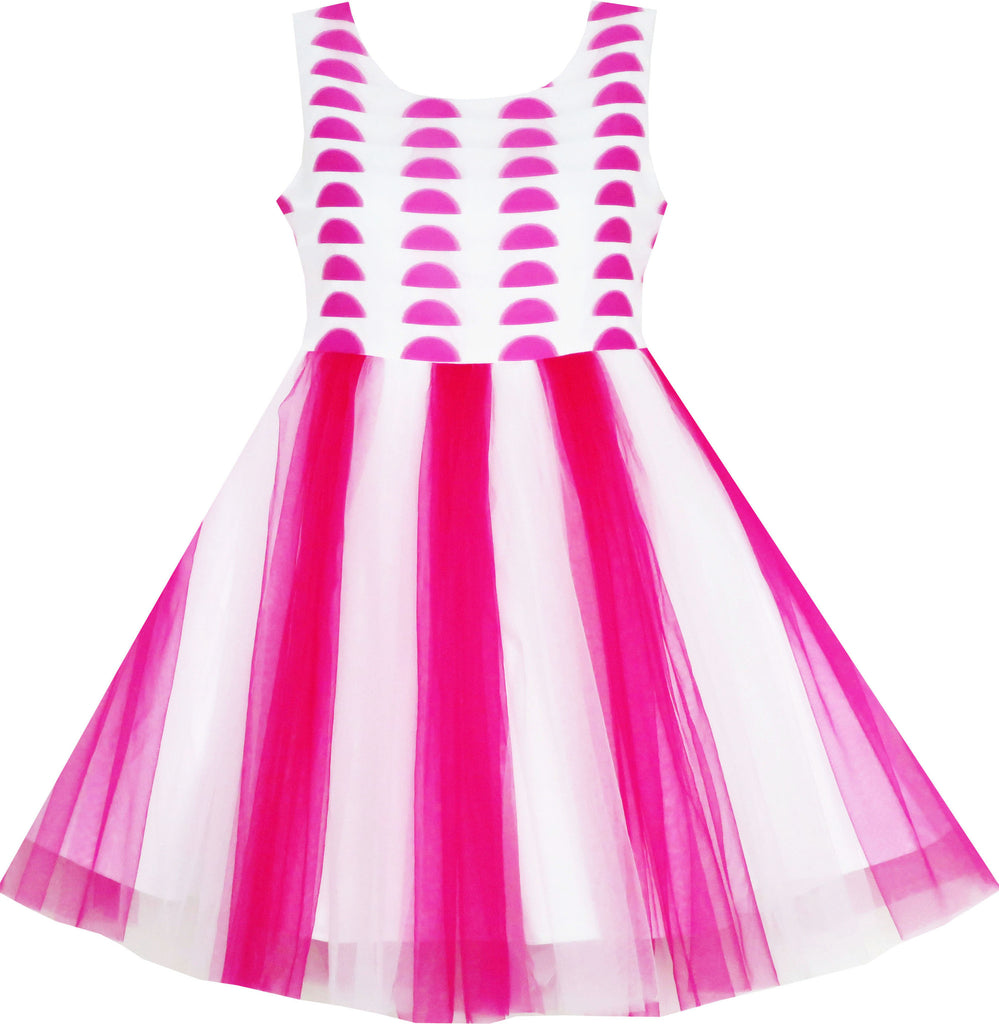 Girls Dress Tulle Overlay Princess Party Wedding Pageant Size 7-14 Years