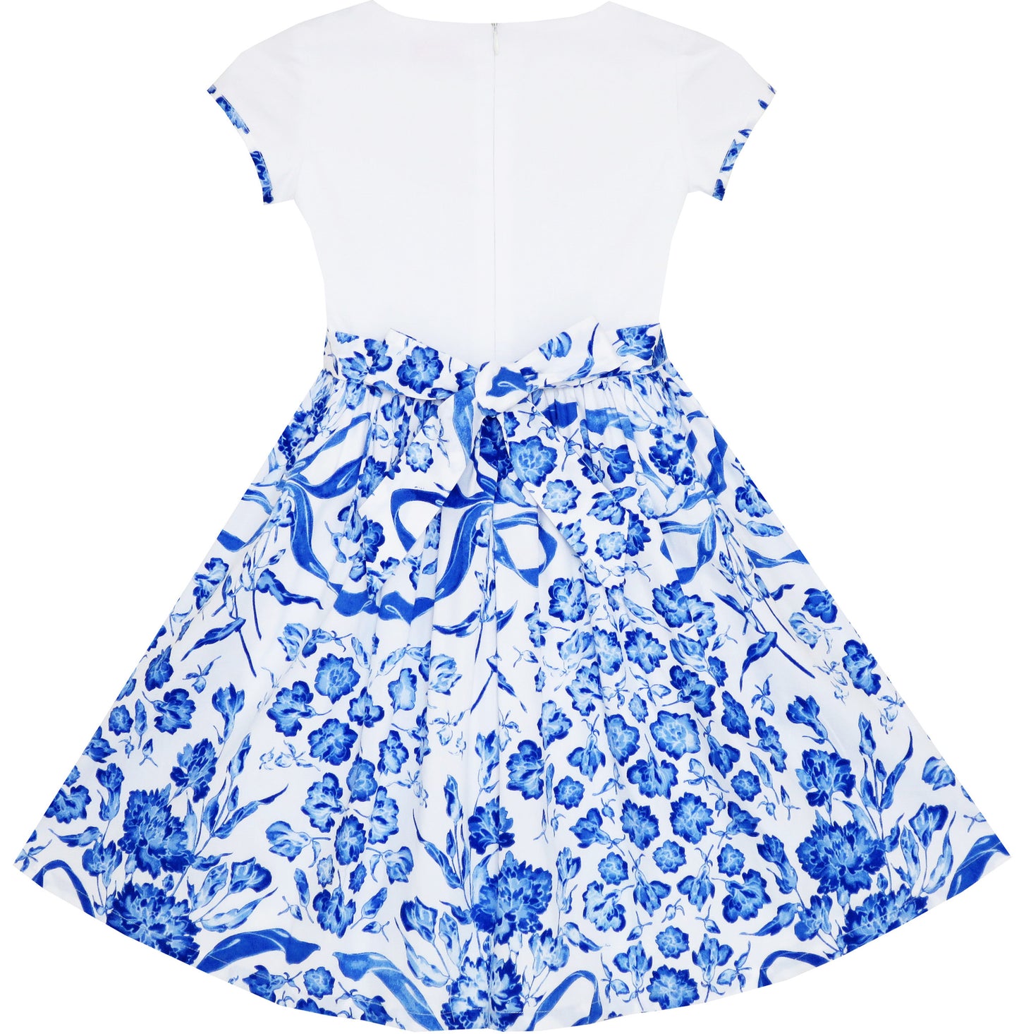 Girls Dress Porcelain Floral Printed Pageant Holiday Size 4-14 Years