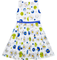 Girls Dress Plaid Checkered Tulle Floral Printed Dot Belt Size 2-6 Years