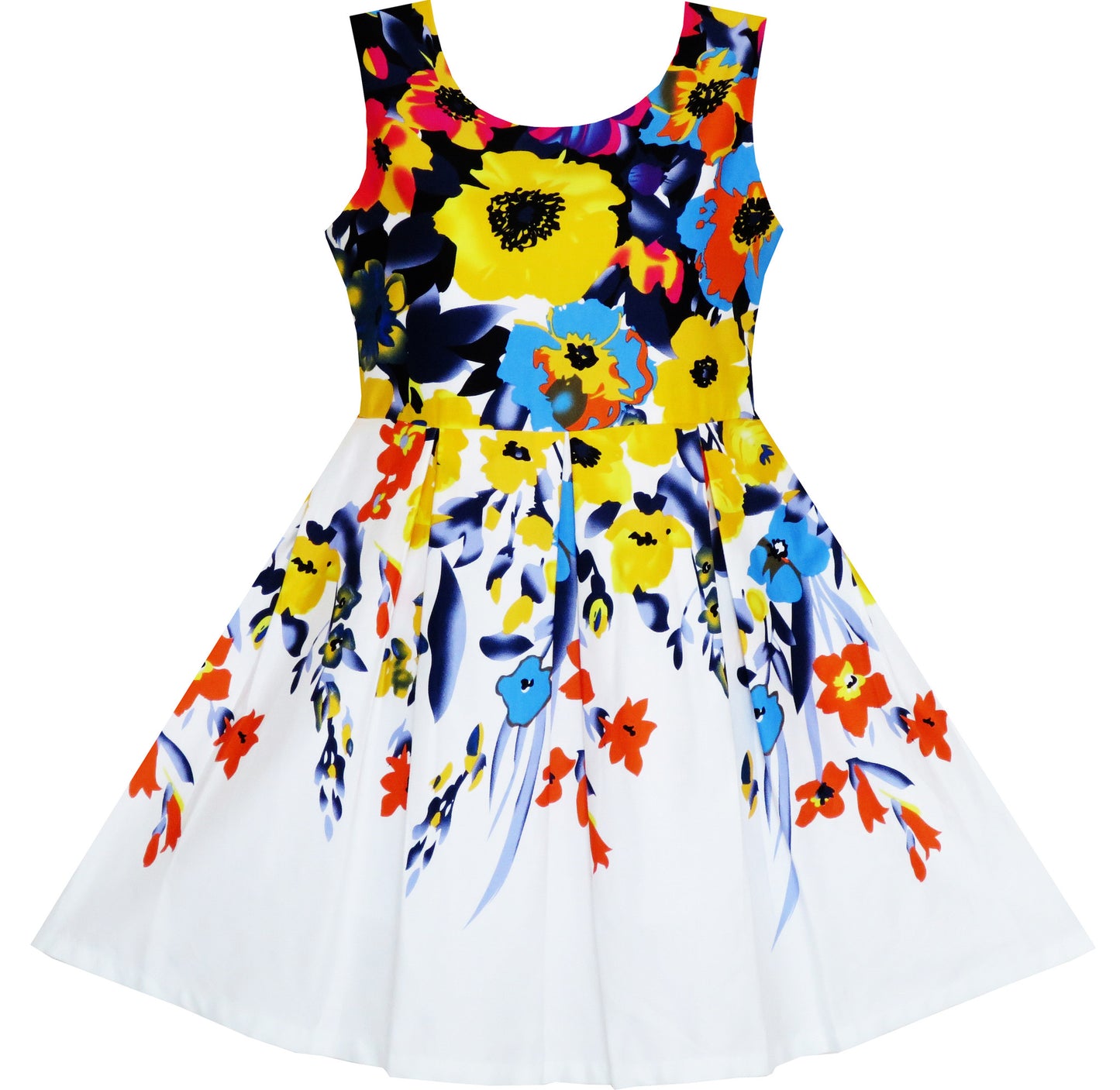 Girls Dress Elegant Princess Colorful Blooming Flower Size 4-10 Years