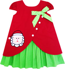 Girls Outfit Set Christmas Santa Embroidered Pants $