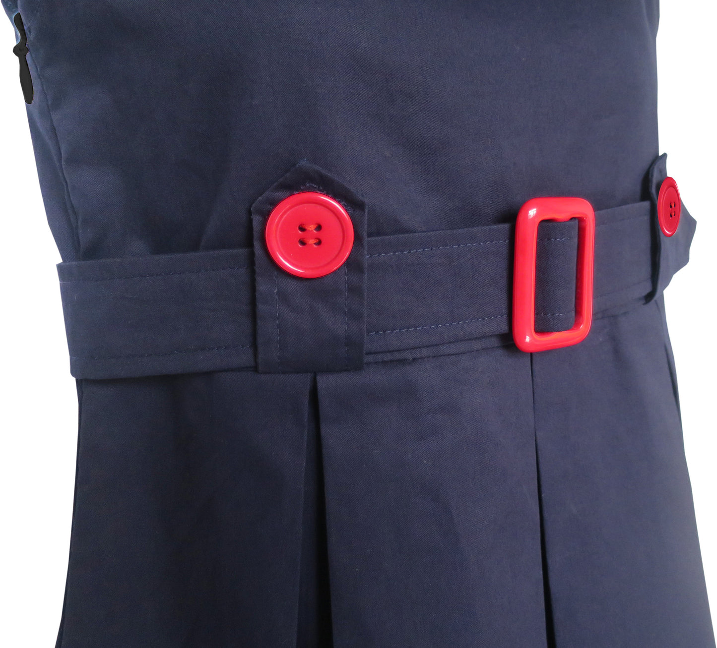 Girls Dress Navy Blue Back School Pleated Hem Size 6-14 Years