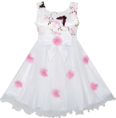 Flower Girls Dress Butterfly Wedding Pageant Bridesmaid Size 4-10 Years