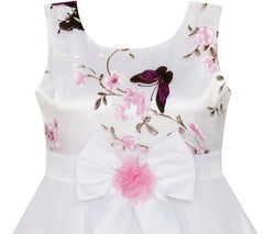 Flower Girls Dress Butterfly Wedding Pageant Bridesmaid Size 4-10 Years