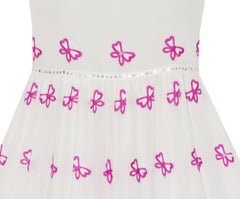 Girls Dress Pink Embroidered Butterfly Dress Princess Pageant Size 4-10 Years